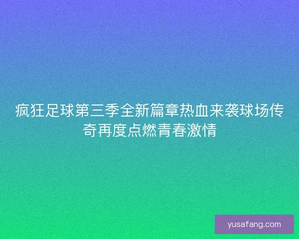 疯狂足球第三季全新篇章热血来袭球场传奇再度点燃青春激情