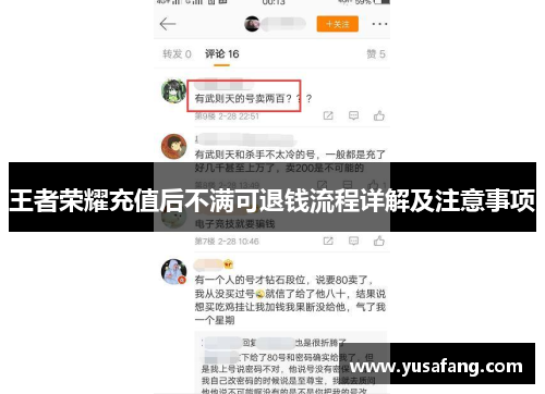 王者荣耀充值后不满可退钱流程详解及注意事项
